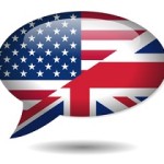 USA-UK Flags Speech Bubble Icon (English Language Version Button